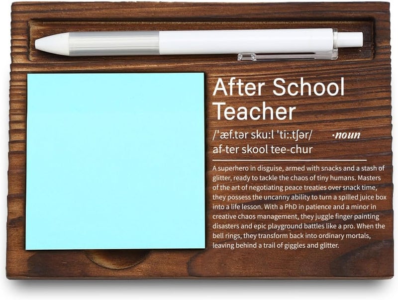 VYNWPDFLI After School Teacher Gift – Inspirational Desk Decor, Fun Educator Appreciation, Motivational Office Accessory, Wooden Sticky Note Holder,LQQ70 - Image 1